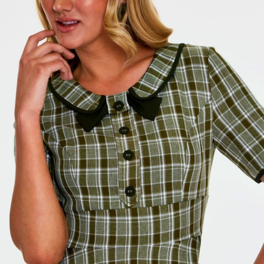 NWT Voodoo Vixen Checked Collar Flare Dress XXL